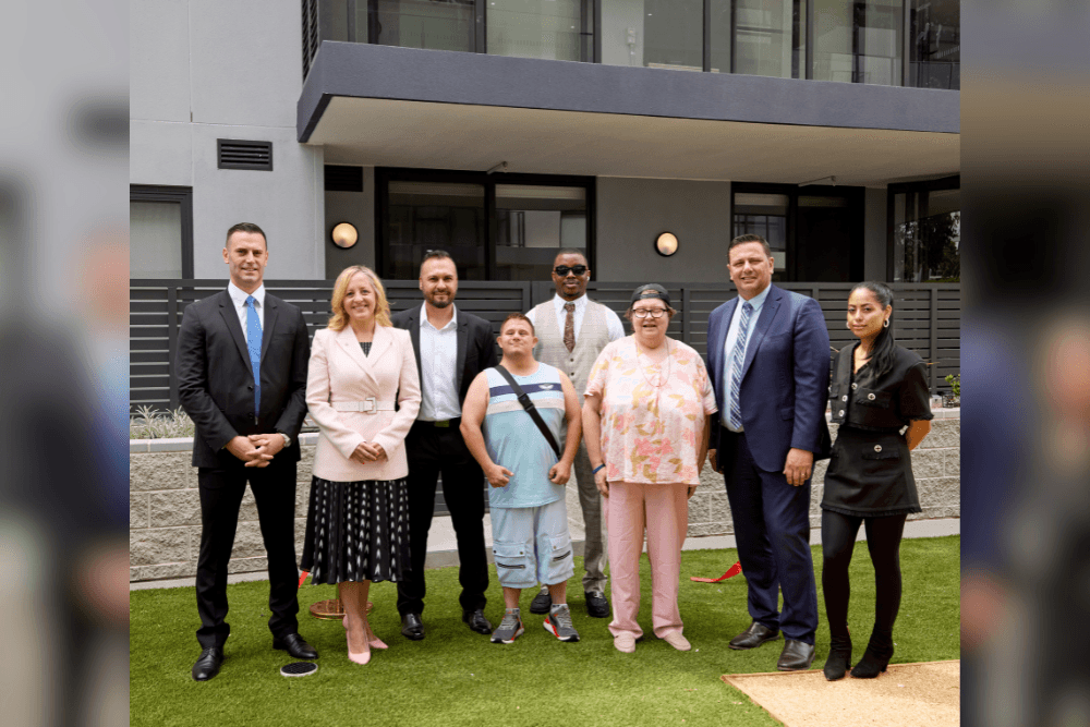 Rami Ibrahim, Director Coplex, Melissa McIntosh federal MP, Eddie Goncalves, Senior Manager Nationwide, NDIS participants and Nationwide staff